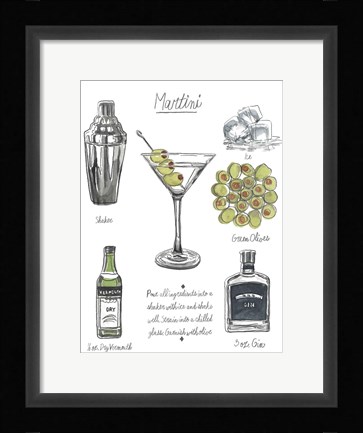 Framed Classic Cocktail - Martini Print