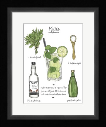 Framed Classic Cocktail - Mojito Print