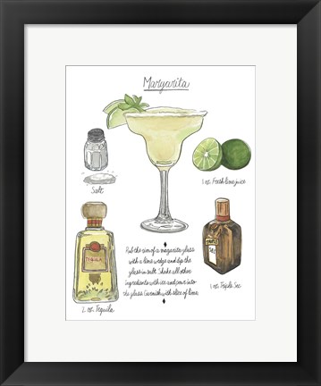 Framed Classic Cocktail - Margarita Print