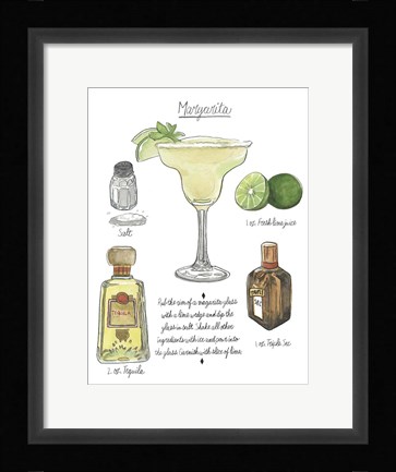 Framed Classic Cocktail - Margarita Print