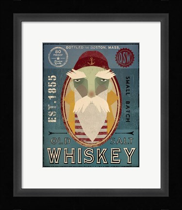 Framed Fisherman VIII Old Salt Whiskey Print