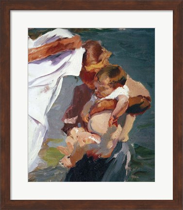 Framed Mother and Child after its Bath, 1916 Print