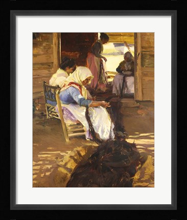 Framed Making Fishing Nets Print