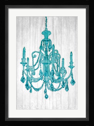 Framed Luxurious Lights III Turquoise Print