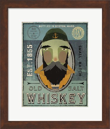 Framed Fisherman V Old Salt Whiskey Print