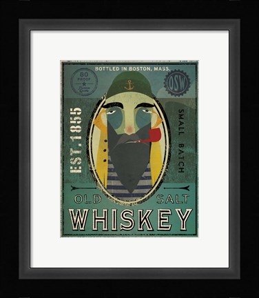 Framed Fisherman VII Old Salt Whiskey Print