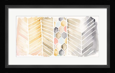 Framed Watercolor Chevron Print