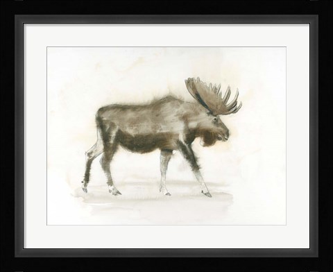 Framed Dark Moose Print