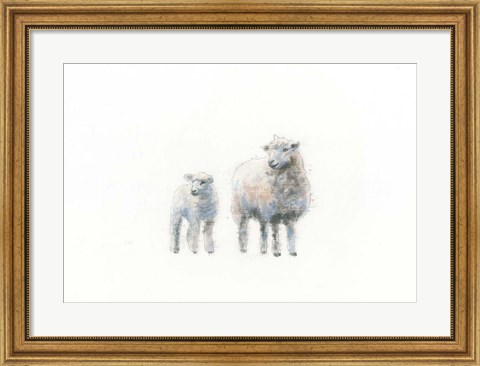 Framed Sheep and Lamb Print