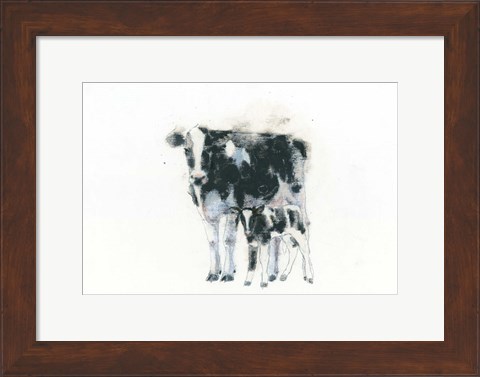 Framed Cow and Calf Print