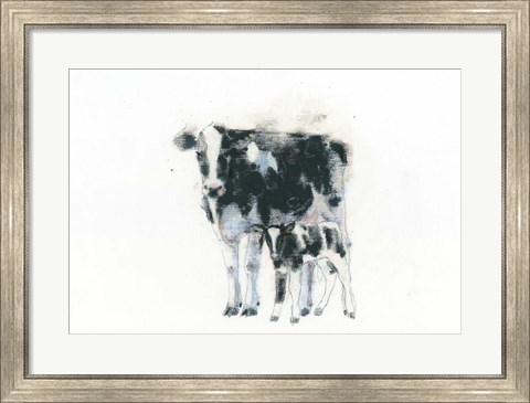 Framed Cow and Calf Print
