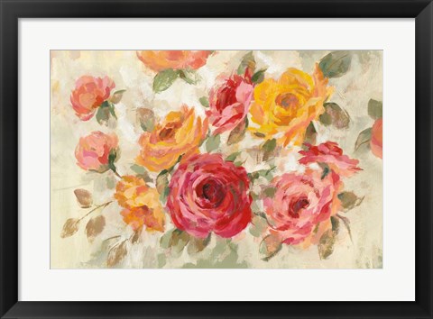 Framed Brushy Roses Print