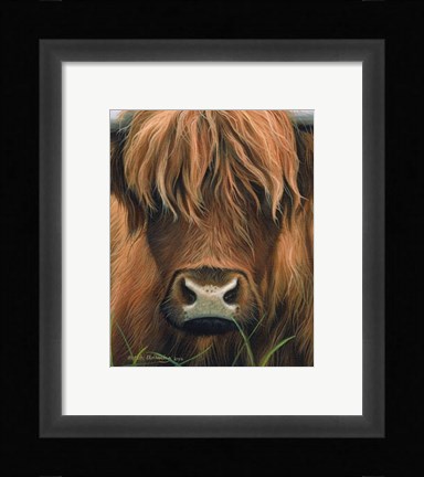 Framed Cow Portrait Print