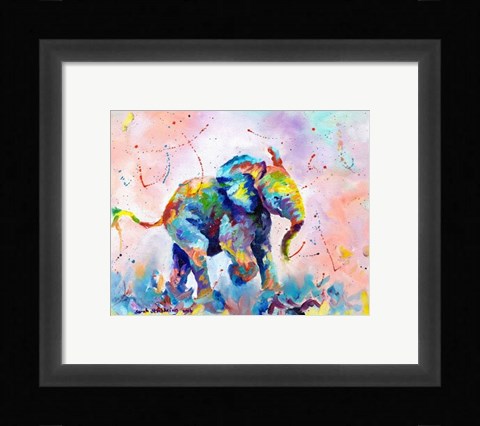 Framed Colorful Elephant Print