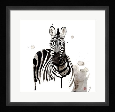 Framed Zebra I Print