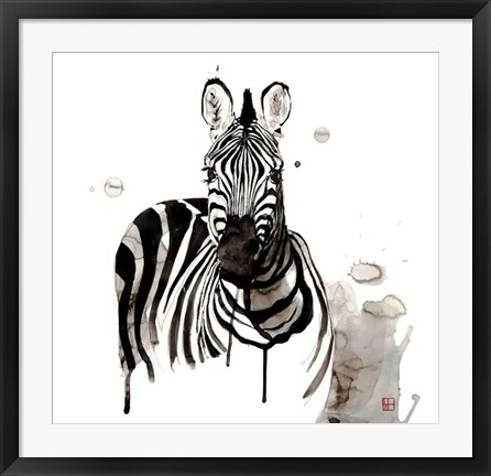 Framed Zebra I Print