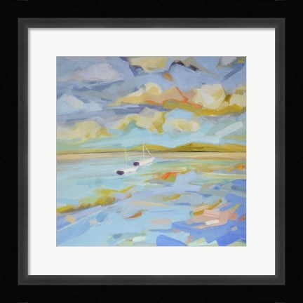 Framed Seascape Triptych (left) Print