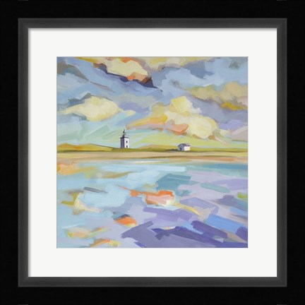 Framed Seascape Triptych (center) Print