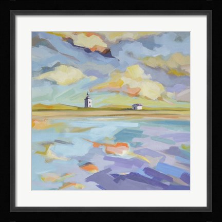 Framed Seascape Triptych (center) Print