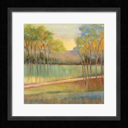 Framed Road Through Blue Fields Print