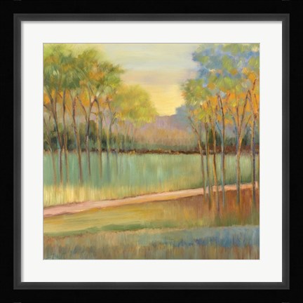 Framed Road Through Blue Fields Print