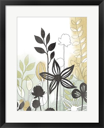 Framed Sketchbook Garden I Print