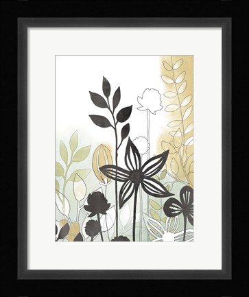 Framed Sketchbook Garden I Print