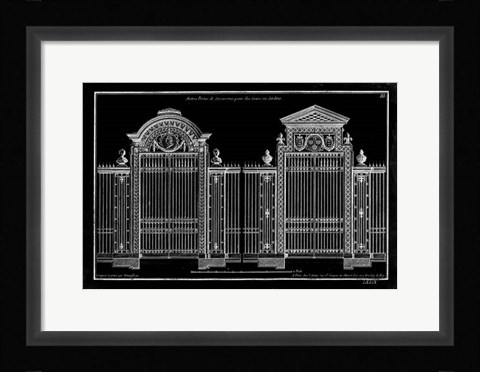 Framed Neufforge Gate Blueprint II Print