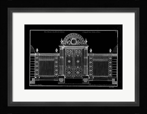 Framed Neufforge Gate Blueprint IV Print
