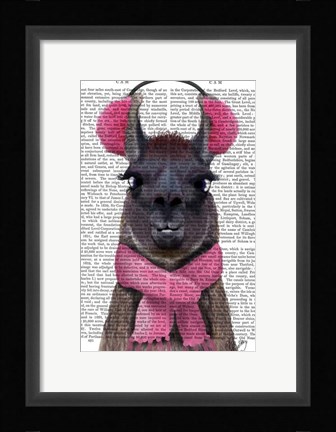 Framed Chilly Llama, Pink Print