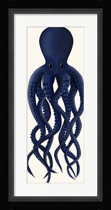 Framed Giant Octopus Blue Print