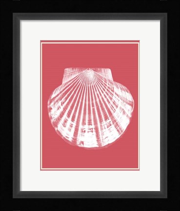 Framed Mixed Nautical White on Coral e Print