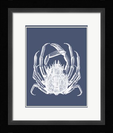Framed Mixed Nautical White on Indigo Blue f Print