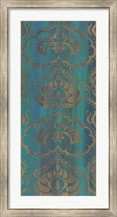 Framed Blue Arabesque II Print