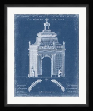 Framed Garden Treillage Blueprint I Print