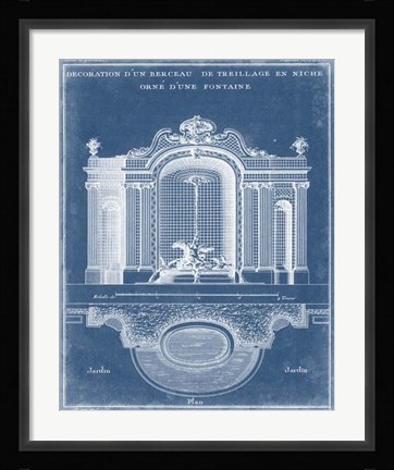 Framed Garden Treillage Blueprint II Print