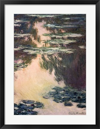 Framed Waterlilies with Weeping Willows, 1907 Print