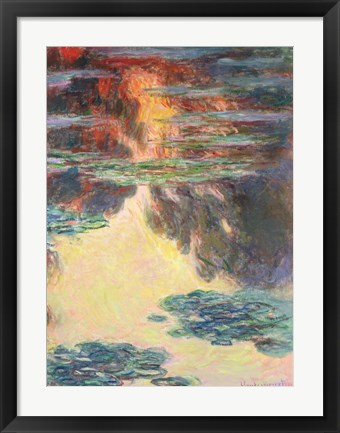 Framed Waterlilies, 1907 Print