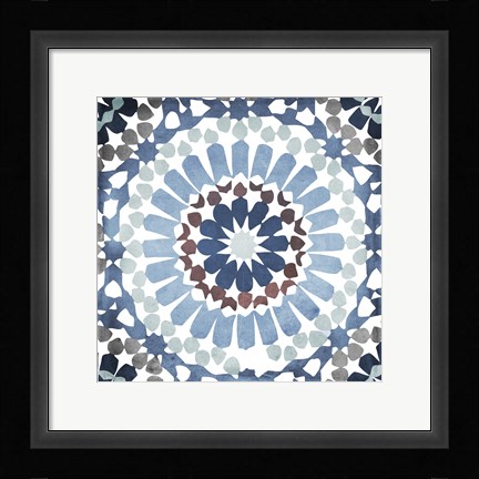 Framed Moroccan Blues IV Print