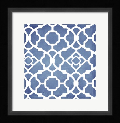 Framed Moroccan Blues III Print