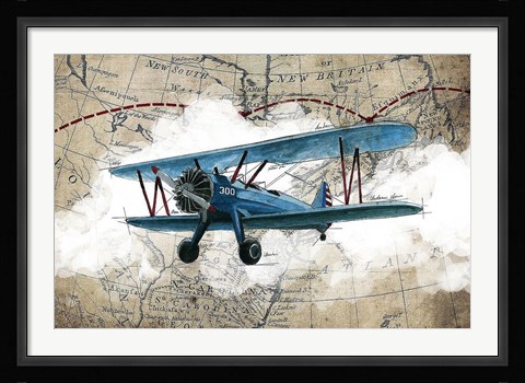 Framed Biplane 1 Print