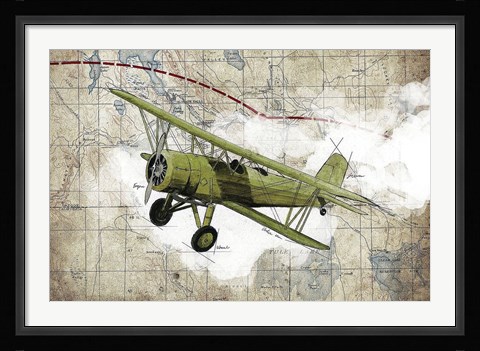 Framed Biplane 2 Print