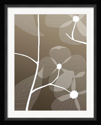 Framed Floral Silhouette 1 Print