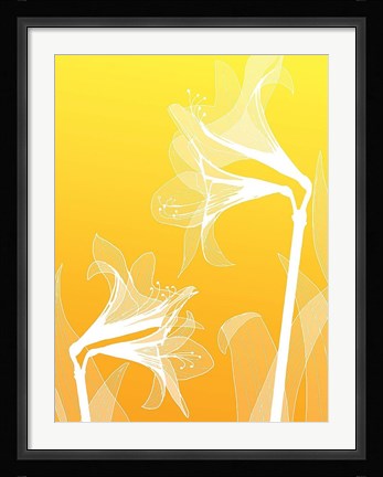 Framed Floral Silhouette 3 Print