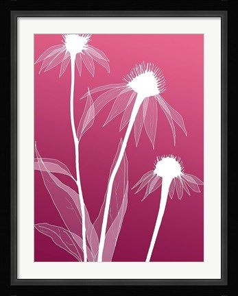 Framed Floral Silhouette 5 Print