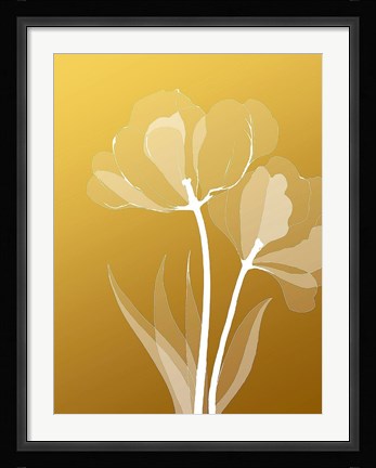 Framed Floral Silhouette 6 Print