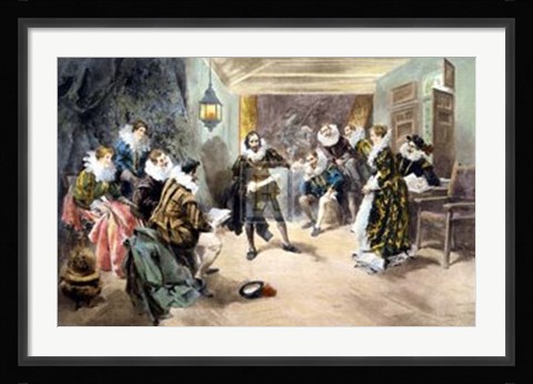 Framed Shakespeare Reciting His Hamlet Print