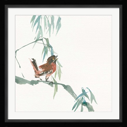 Framed Russet Sparrow Print