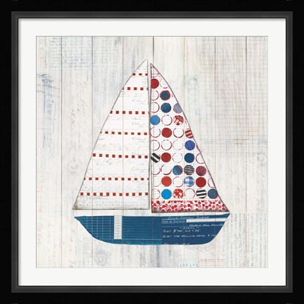 Framed Wind and Waves I Nautical Print