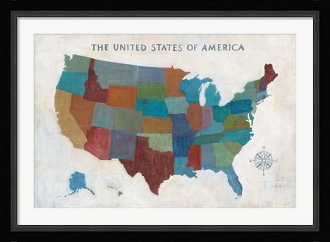 Framed See the USA with Words Print